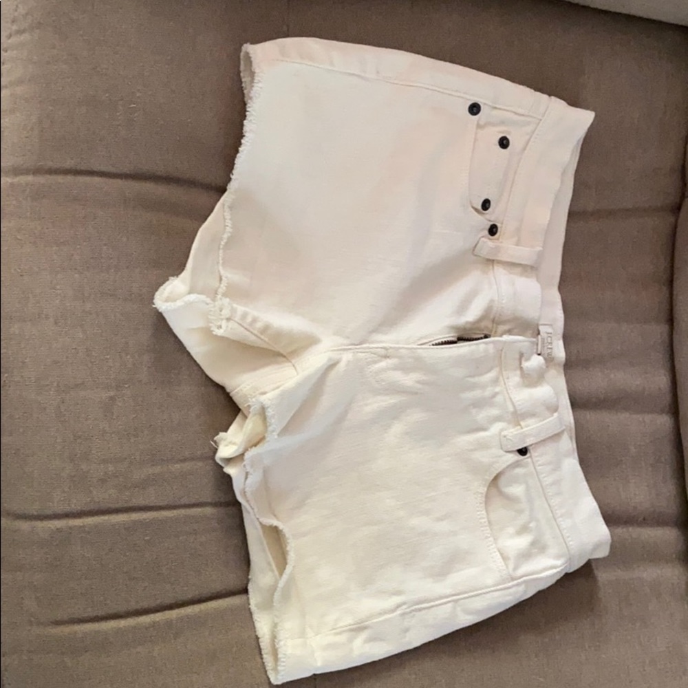 Jcrew white denim shorts